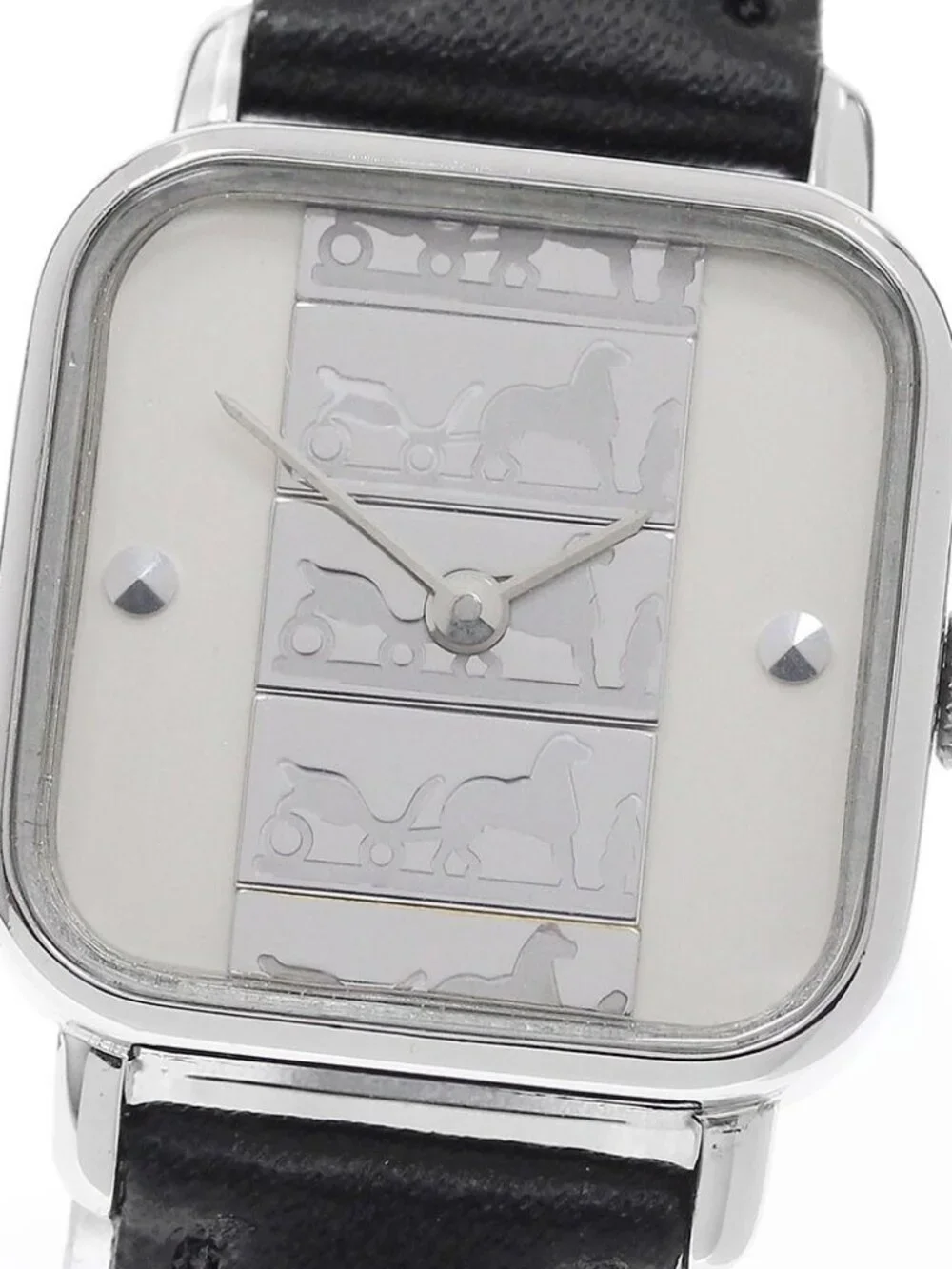 HERMES Carriage pattern Silver Dial Quartz Ladies Watch_961419
